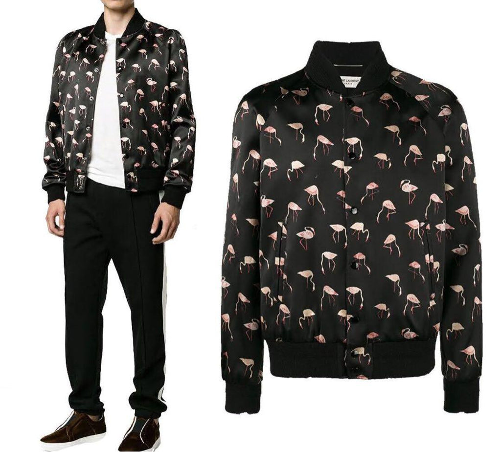 Saint Laurent Flamingo Varsity Jacket Distressed Size 56 Good Condition