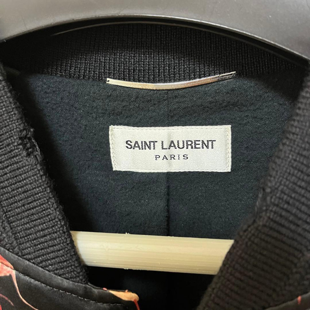 Saint Laurent Flamingo Varsity Jacket Distressed Size 56 Good Condition