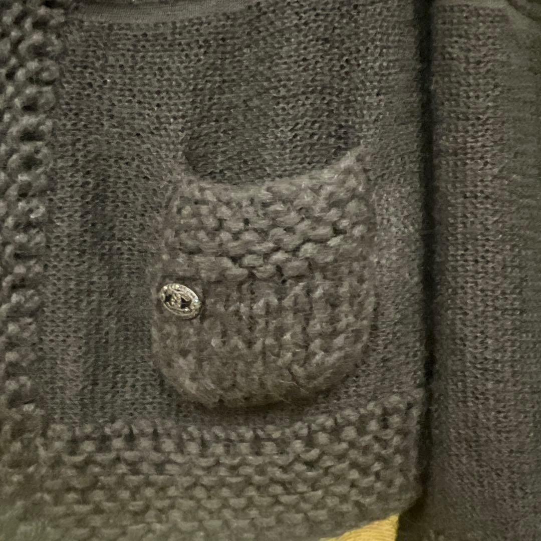 Chanel Dark Grey Knit Cardigan Size 38 Good Condition