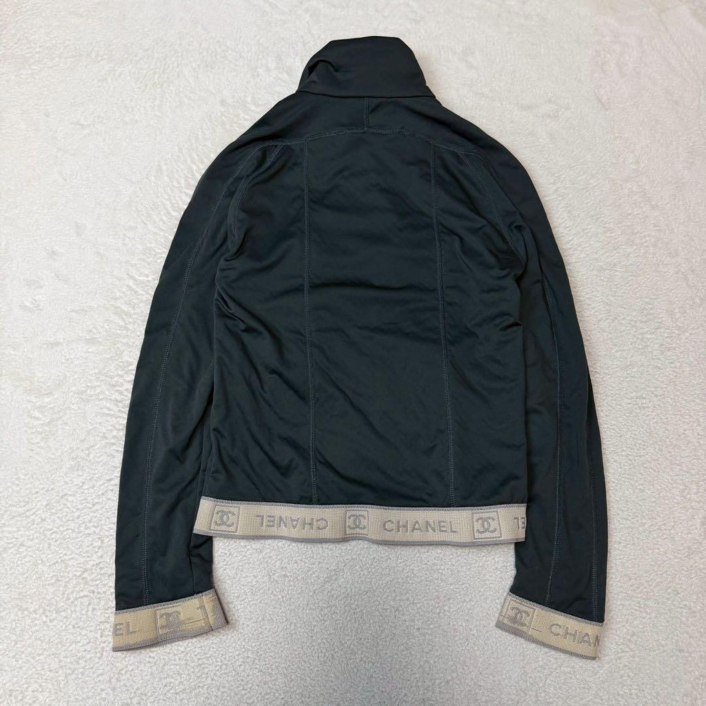 CHANEL Sport Archive Logo Zip-Up Jacket Cadena White Size 34