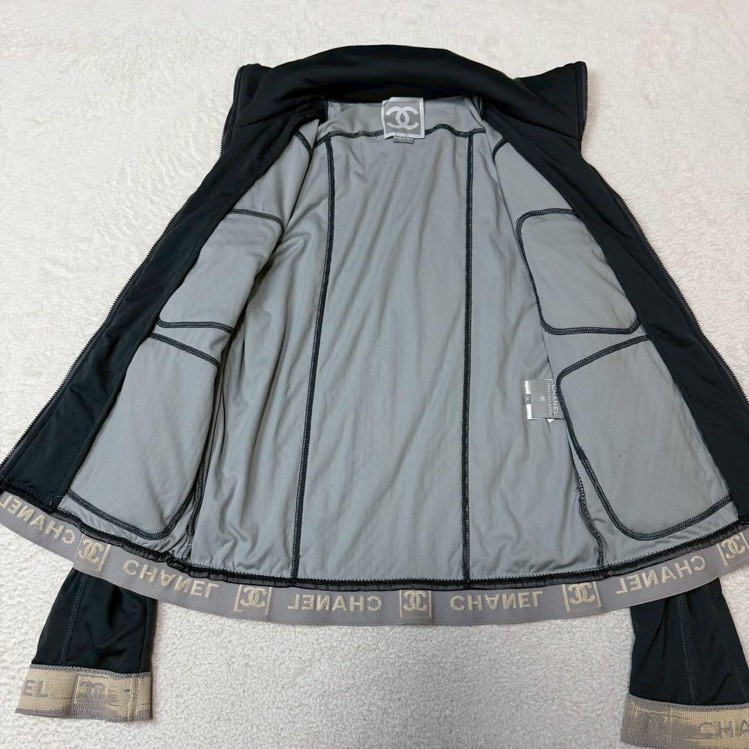 CHANEL Sport Archive Logo Zip-Up Jacket Cadena White Size 34