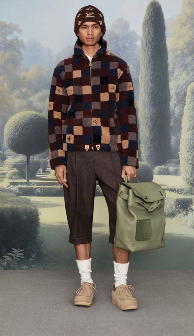 Louis Vuitton 26SS Damier Fleece Zip-Up Blouson 1AJCAR Size XS Brand New with Tags