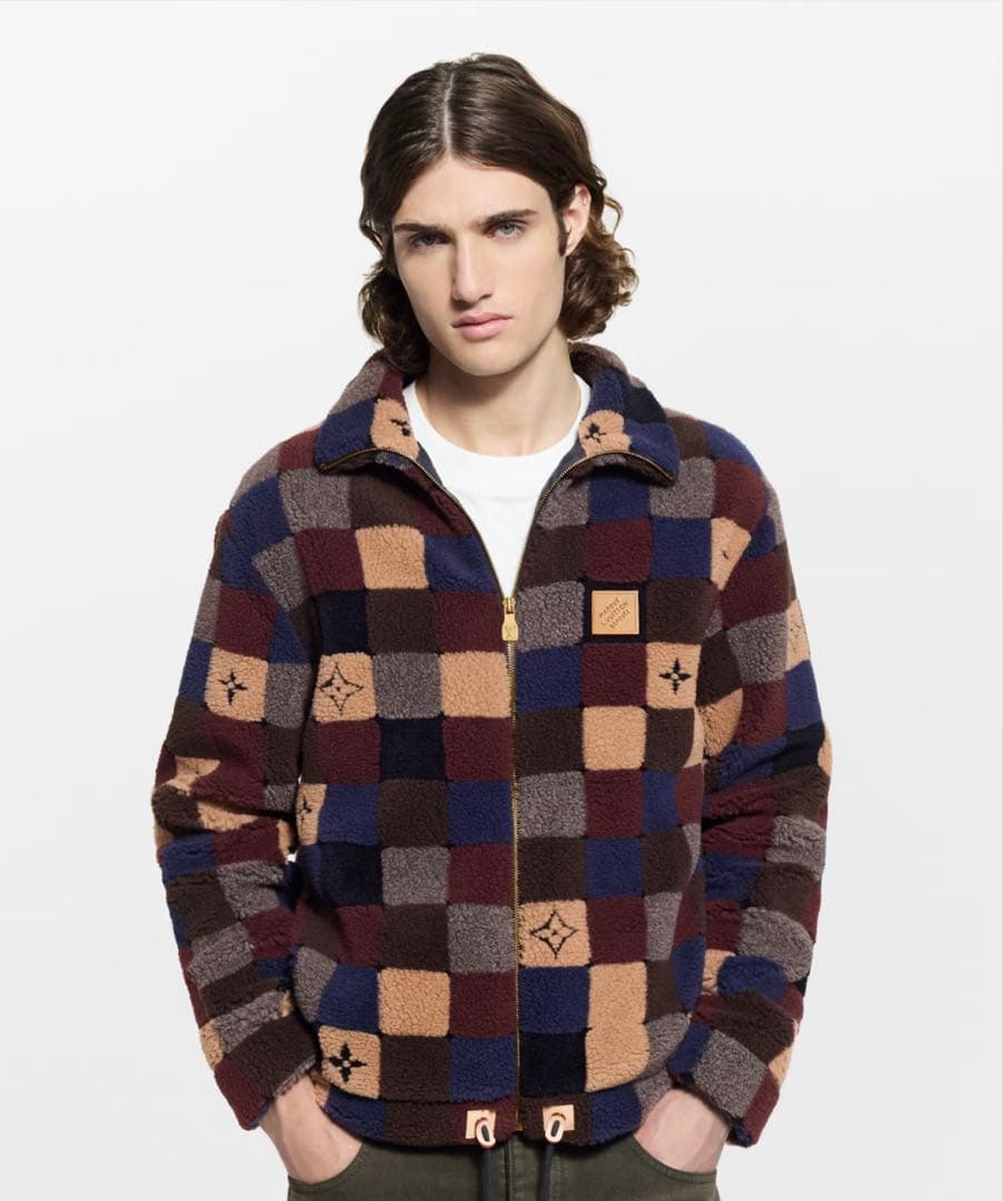 Louis Vuitton 26SS Damier Fleece Zip-Up Blouson 1AJCAR Size XS Brand New with Tags