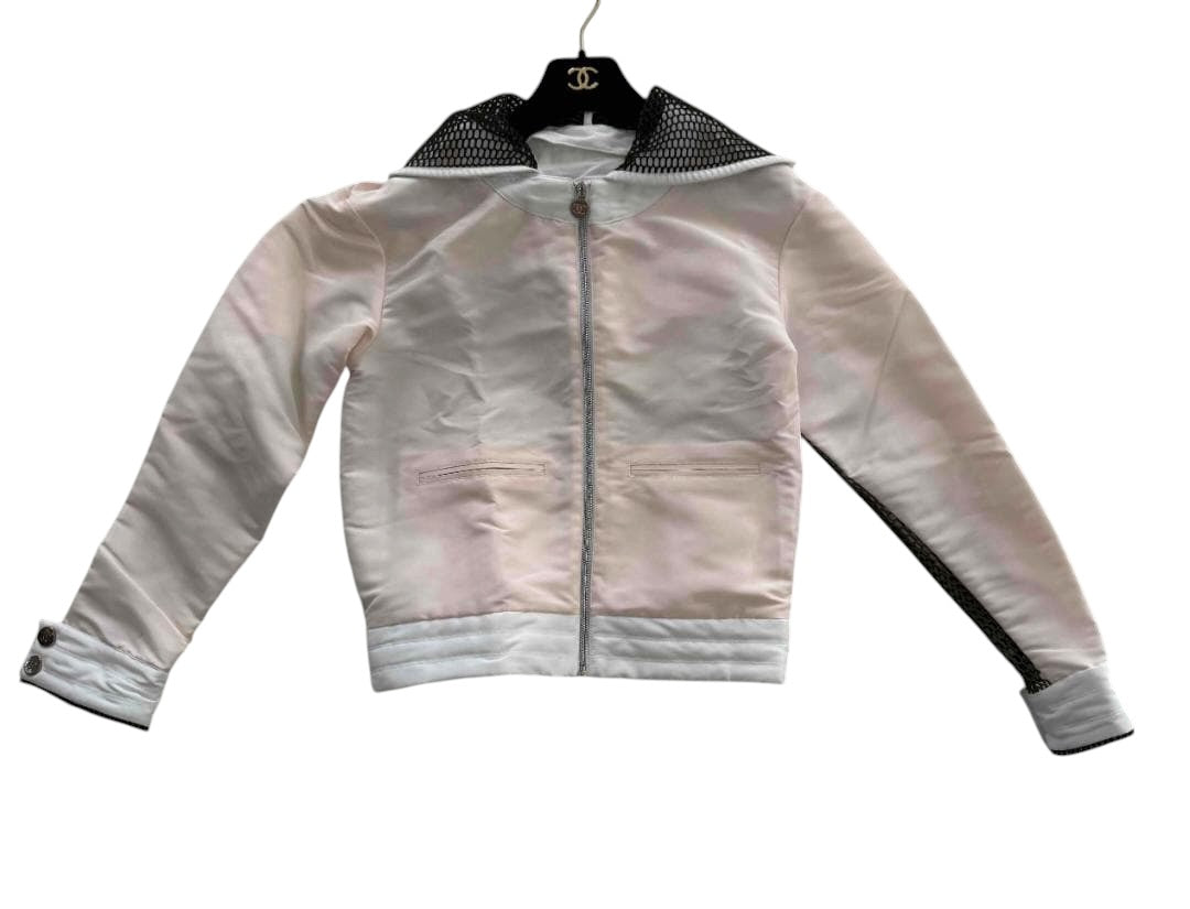 CHANEL Mesh Back Jacket White / Pink Size 38