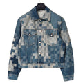 Louis Vuitton 2024SS Damier Classic Denim Jacket Damouflage Logo Button Denim Jacquard Size 50 Like New