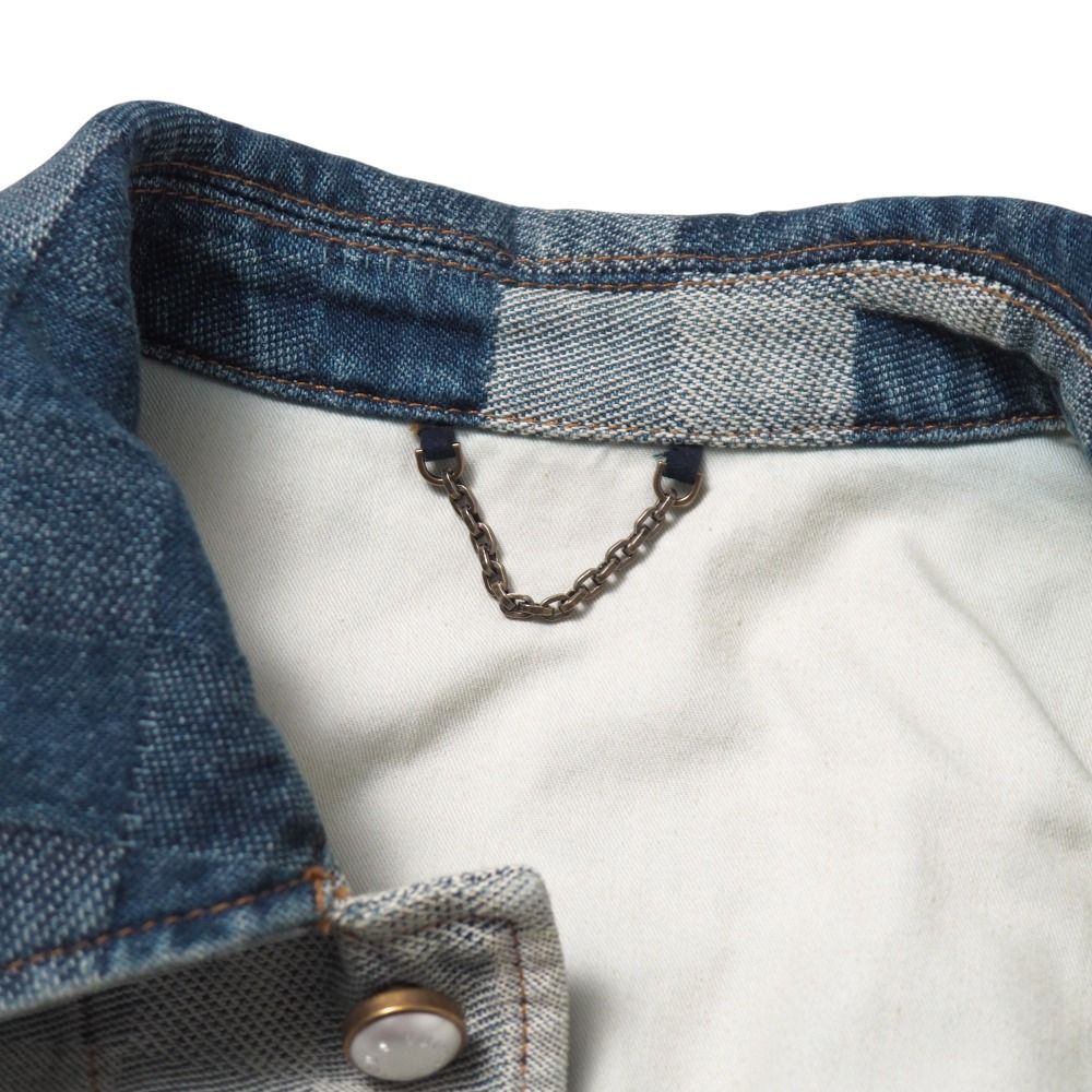 Louis Vuitton 2024SS Damier Classic Denim Jacket Damouflage Logo Button Denim Jacquard Size 50 Like New