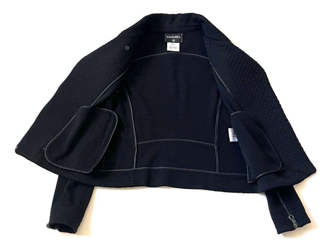 Chanel Riders Knit Jacket Coco Button Embroidery Quilting Size 40 Like New