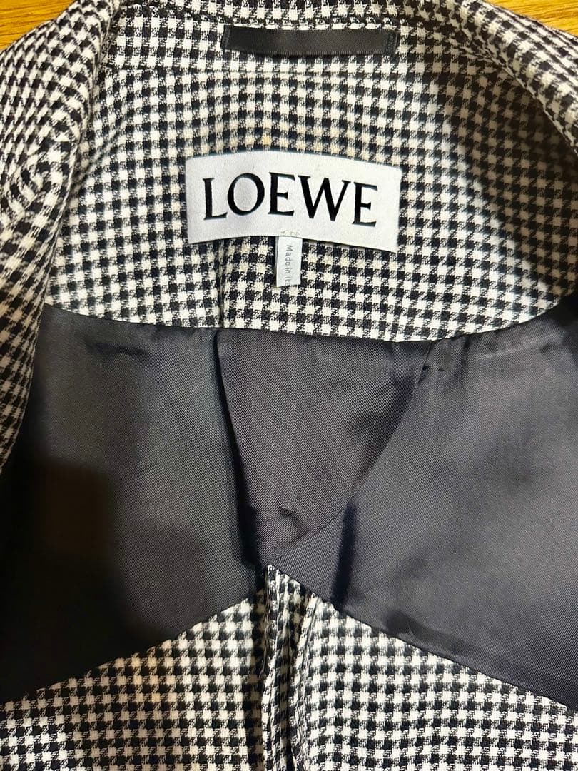 NWT Loewe Houndstooth Double Breasted Jacket Size 44 Good Condition