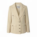 CHANEL 2007 07P Safari Jacket 4-Pocket Coco Mark Size 36 Ivory Made in France P30968V20717