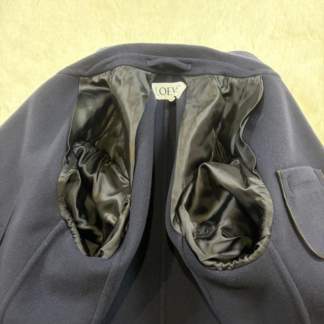 Loewe Double Breasted Cashmere Blend Tailored Jacket Navy Size 48 Like New