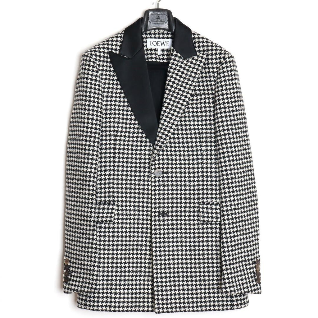 Loewe 19AW Tweed 2B Tuxedo Jacket Size 48 Good Condition