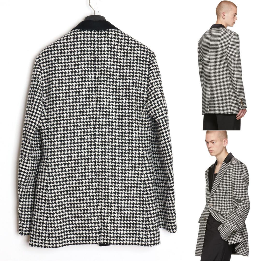 Loewe 19AW Tweed 2B Tuxedo Jacket Size 48 Good Condition
