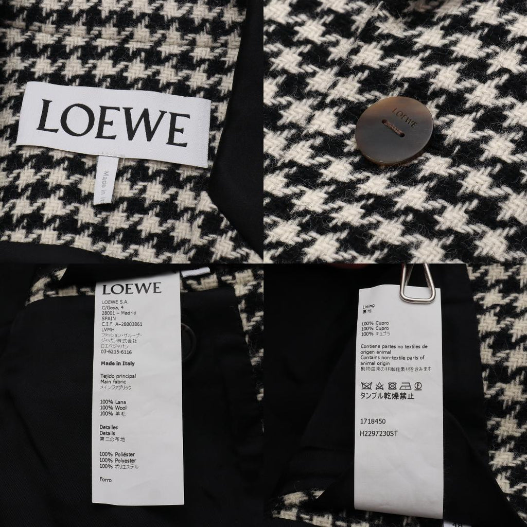 Loewe 19AW Tweed 2B Tuxedo Jacket Size 48 Good Condition