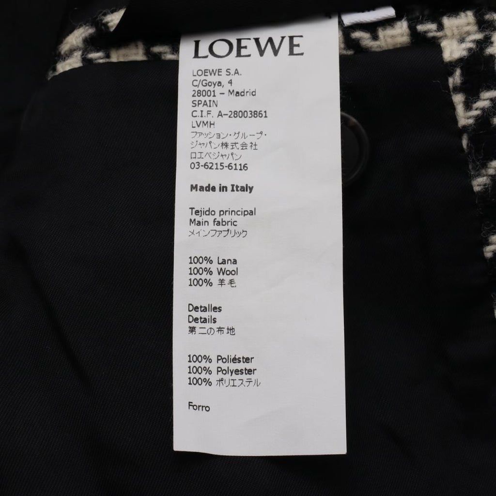 Loewe 19AW Tweed 2B Tuxedo Jacket Size 48 Good Condition