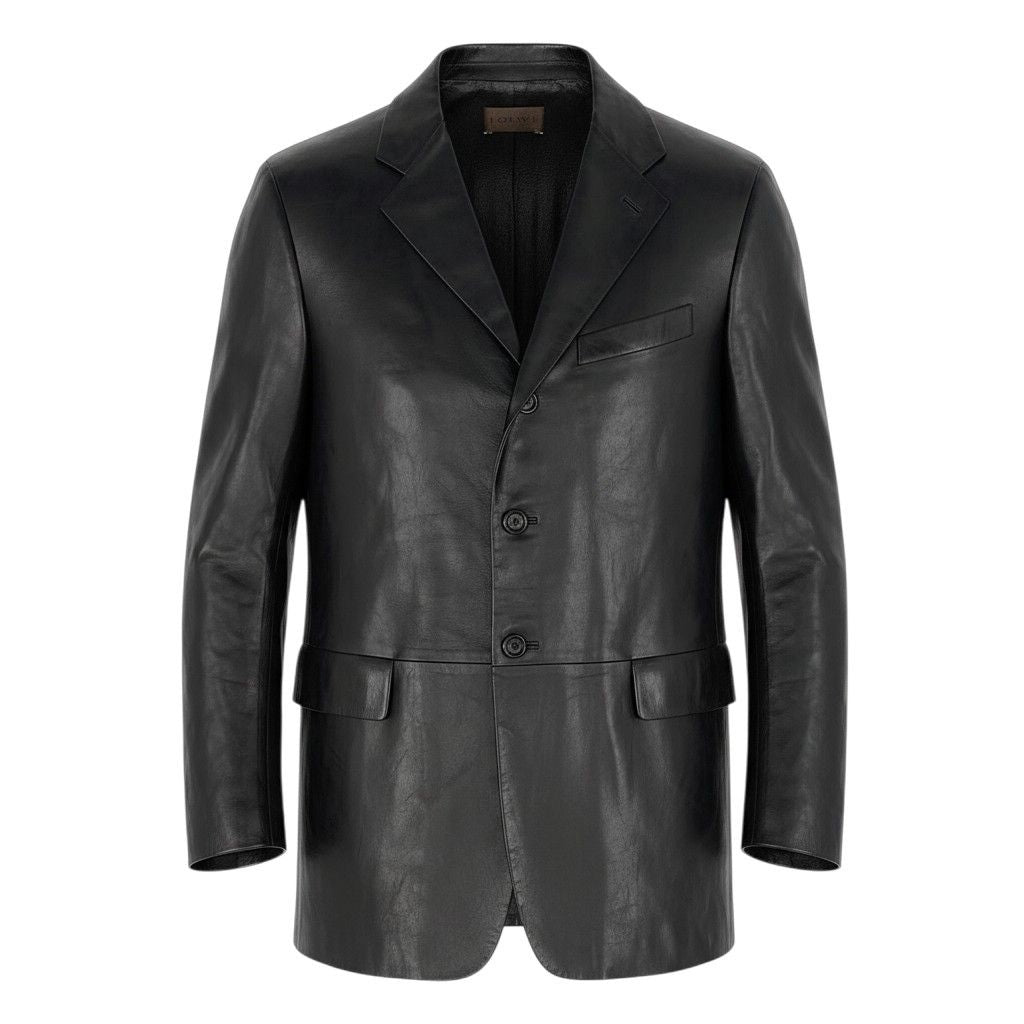 Loewe Leather Tailored Jacket 3B Black Size 50 Good Condition