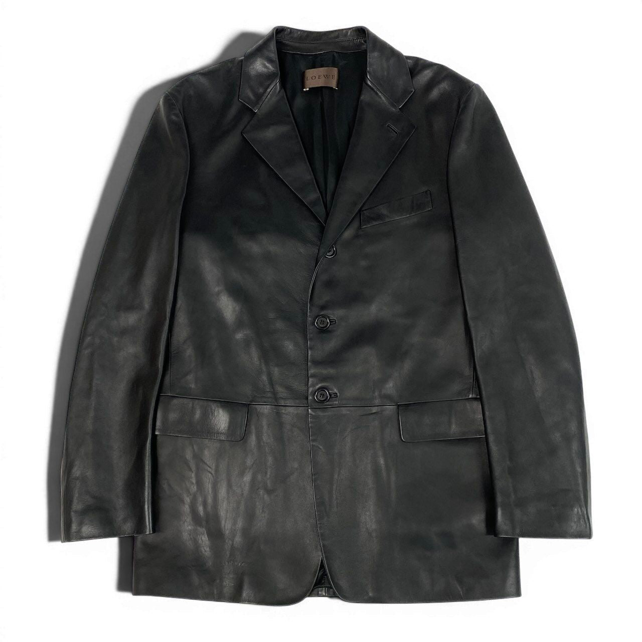Loewe Leather Tailored Jacket 3B Black Size 50 Good Condition