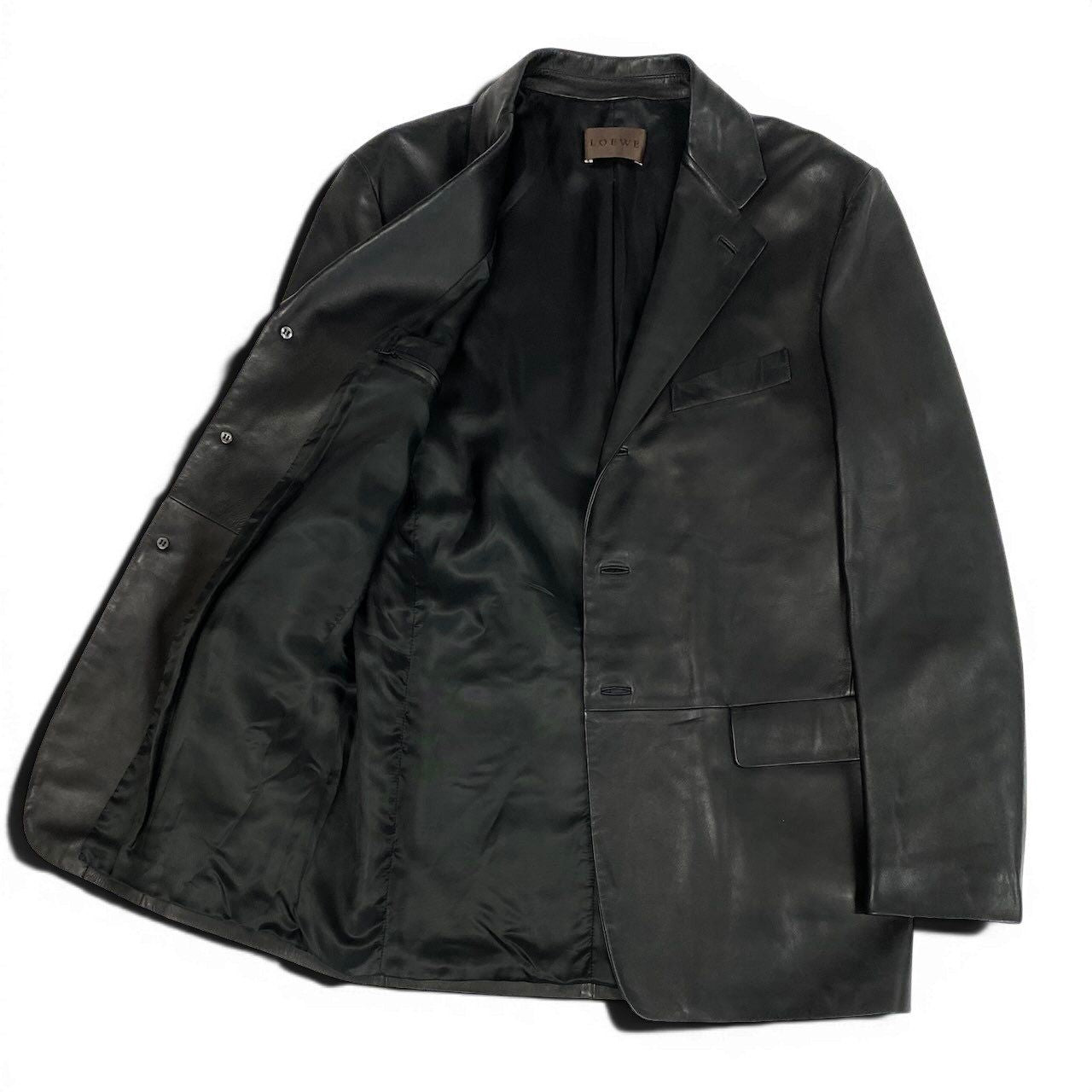 Loewe Leather Tailored Jacket 3B Black Size 50 Good Condition