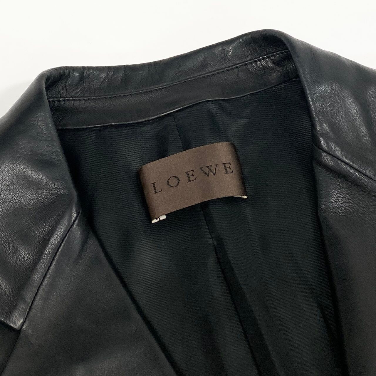 Loewe Leather Tailored Jacket 3B Black Size 50 Good Condition