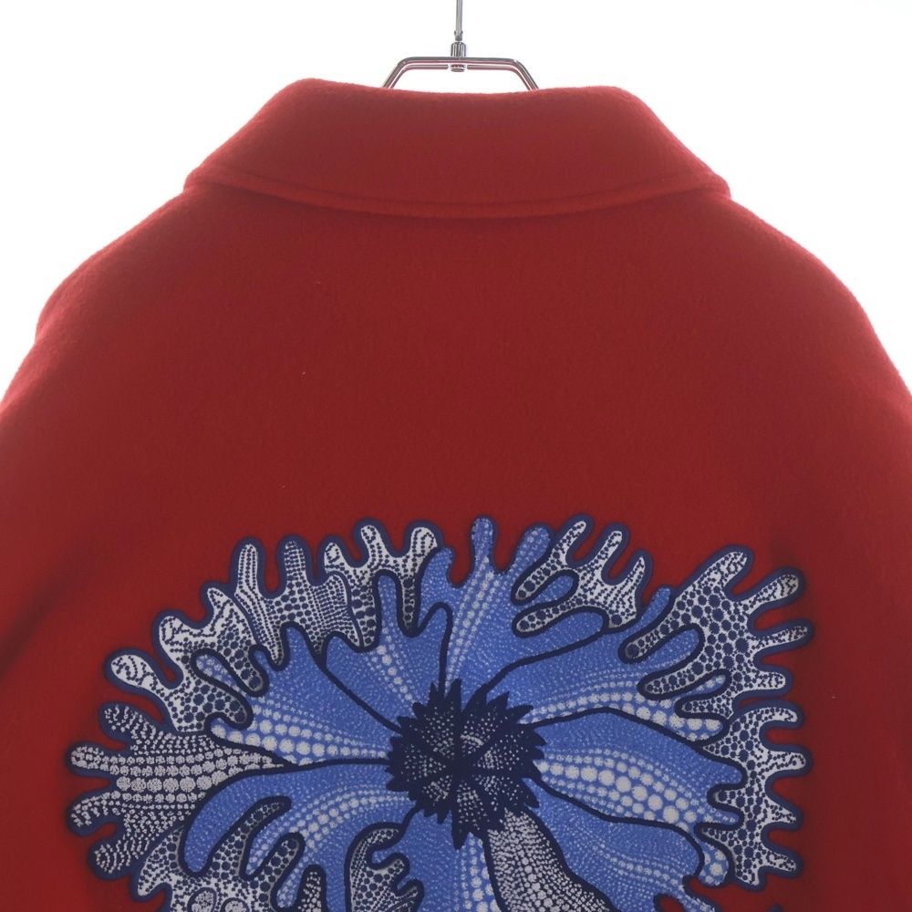 Louis Vuitton 23SS x Yayoi Kusama Wool Leather Varsity Jacket Red Size 54 Like New