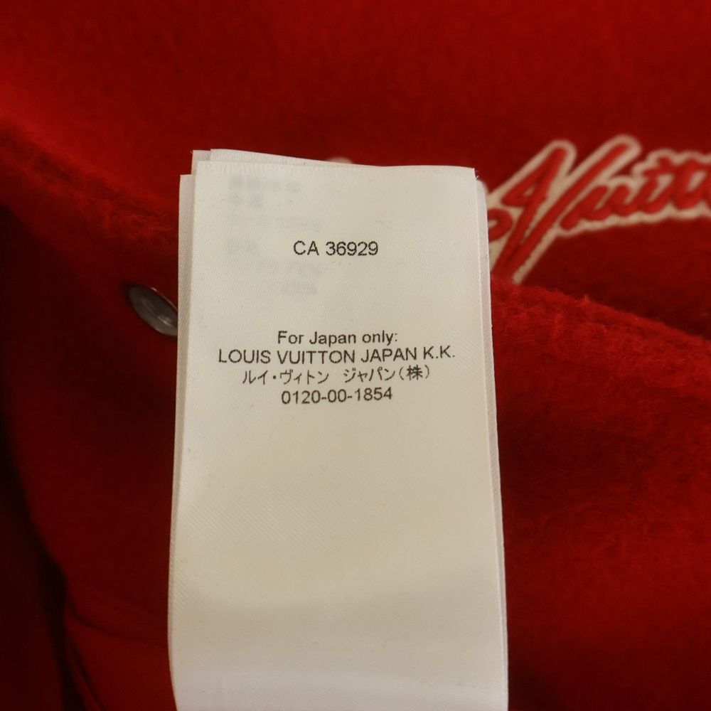 Louis Vuitton 23SS x Yayoi Kusama Wool Leather Varsity Jacket Red Size 54 Like New
