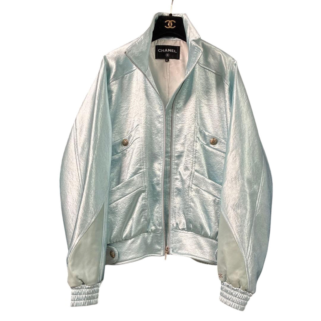 Chanel Light Blue Jacket Size 36 Good Condition
