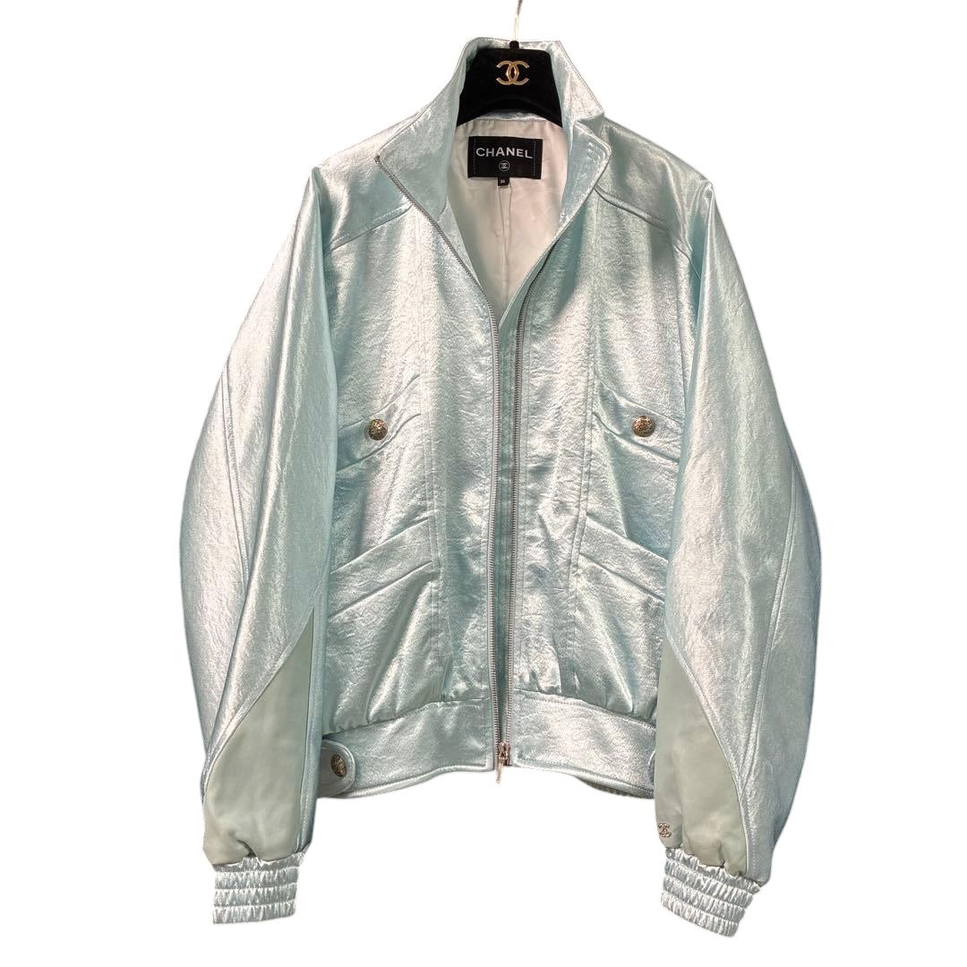 Chanel Light Blue Jacket Size 36 Good Condition