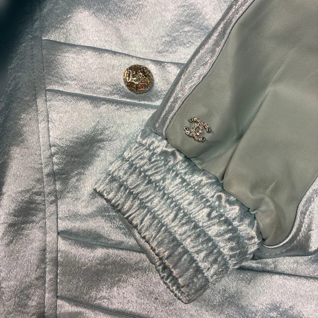 Chanel Light Blue Jacket Size 36 Good Condition