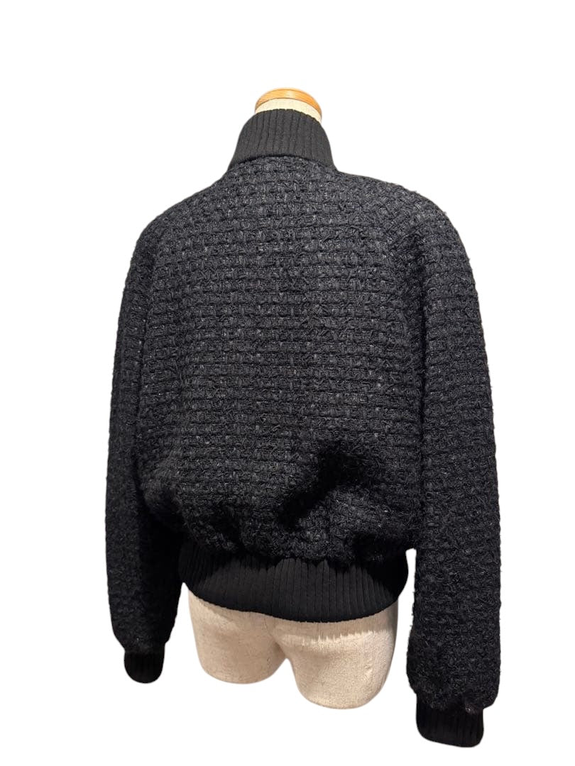 Chanel Tweed Blouson Jacket with Bijou Detail Good Condition