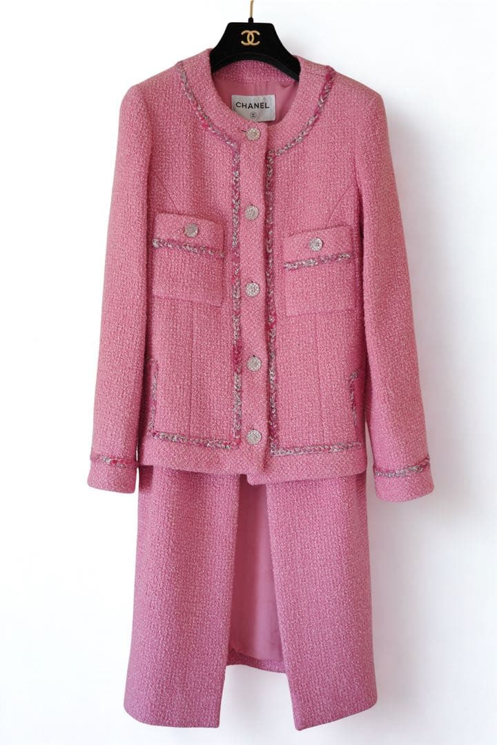 Chanel Pink Tweed Coat Runway Collection Size 34 Brand New with Tags