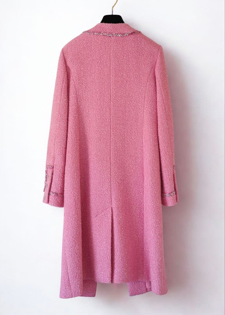 Chanel Pink Tweed Coat Runway Collection Size 34 Brand New with Tags