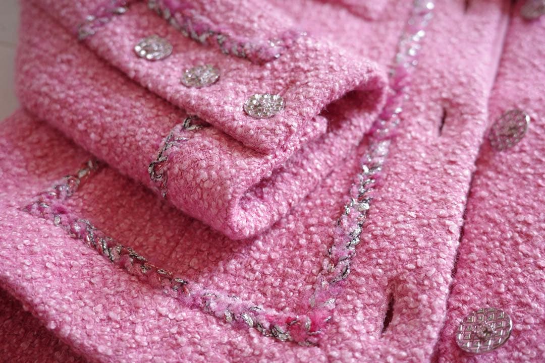 Chanel Pink Tweed Coat Runway Collection Size 34 Brand New with Tags