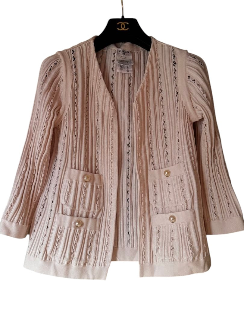 Chanel Knit Jacket Size 38 Good Condition