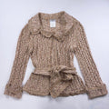 Chanel 06P Cotton Rayon Cardigan Beige Size 34 Good Condition
