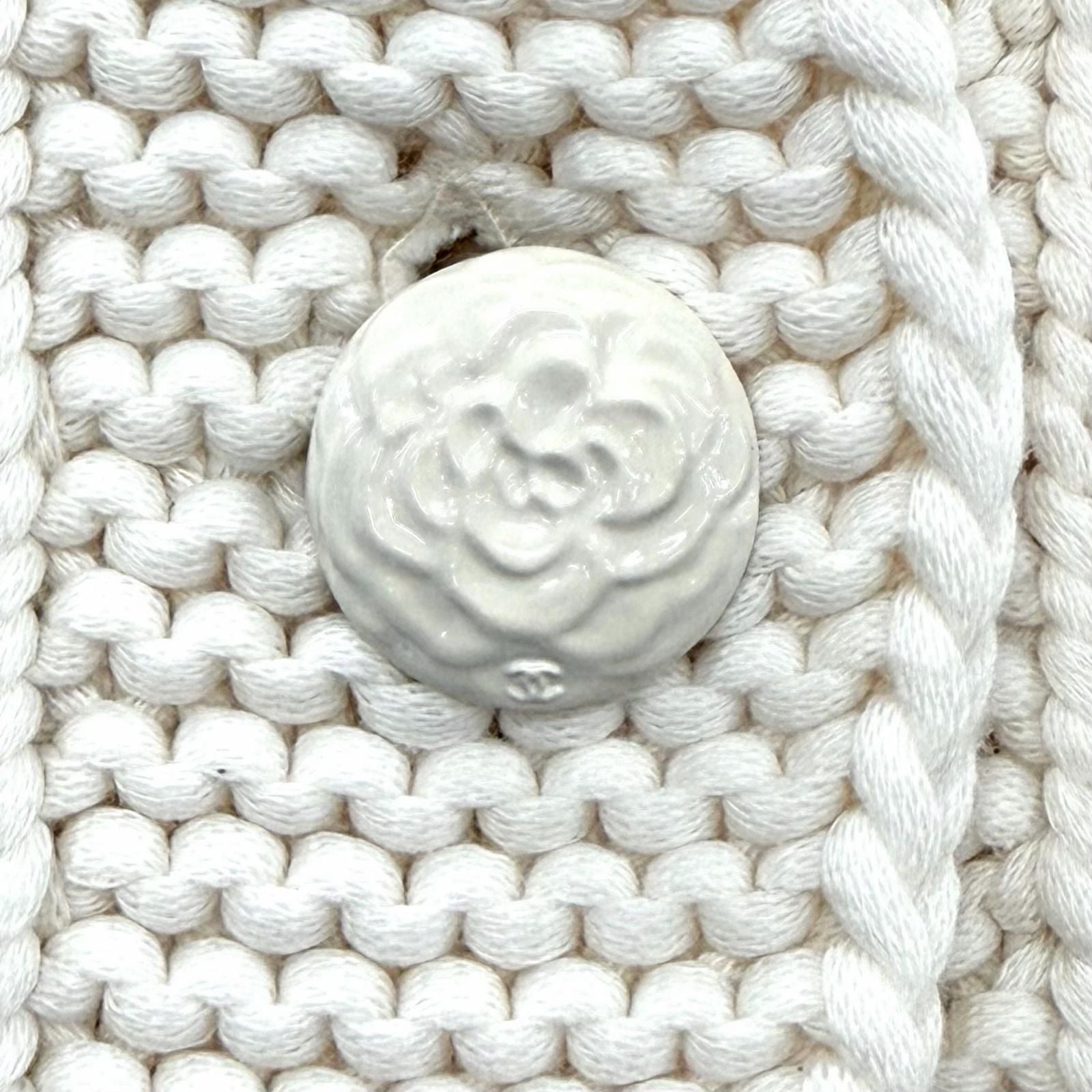 CHANEL 2025 コットン CCロゴ ボタン クロップドジャケット ブルゾン オフホワイト P79983 サイズ36