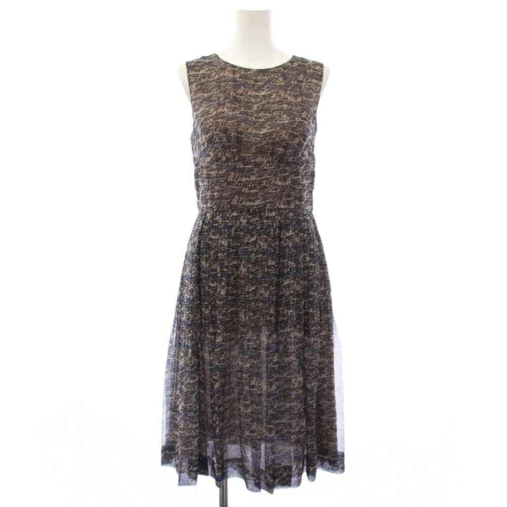Chanel Silk Sleeveless All-Over Print Knee-Length Dress Multicolor Size 34 Good Condition