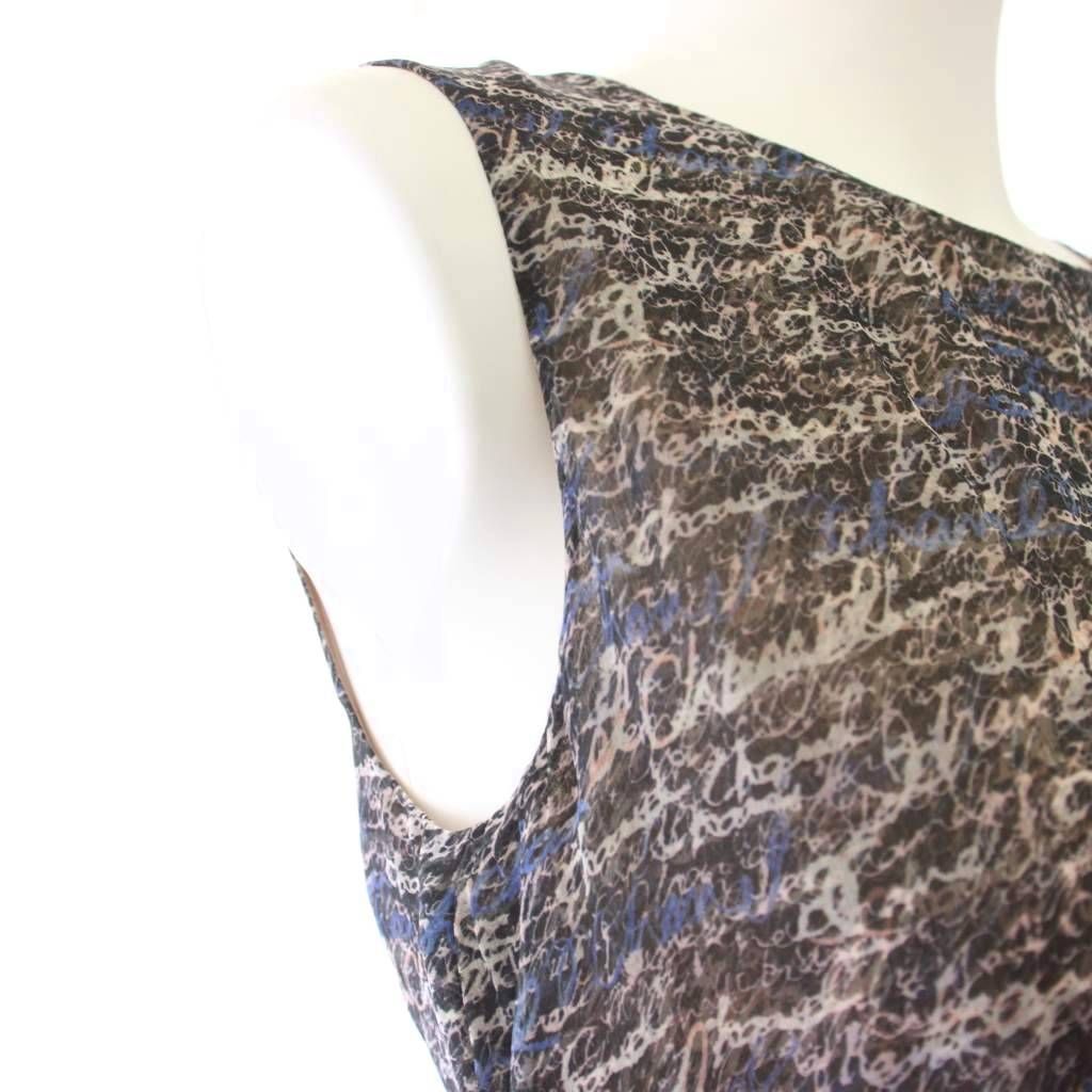 Chanel Silk Sleeveless All-Over Print Knee-Length Dress Multicolor Size 34 Good Condition