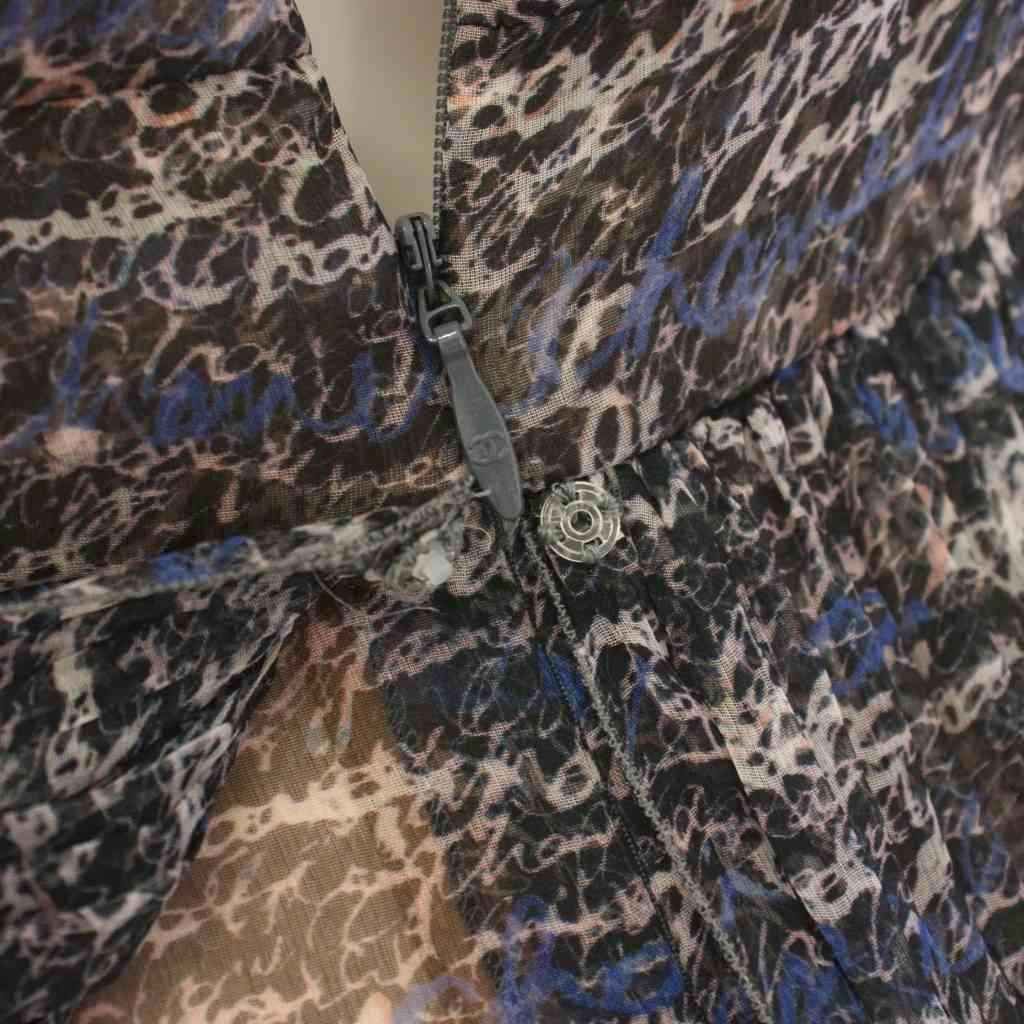 Chanel Silk Sleeveless All-Over Print Knee-Length Dress Multicolor Size 34 Good Condition