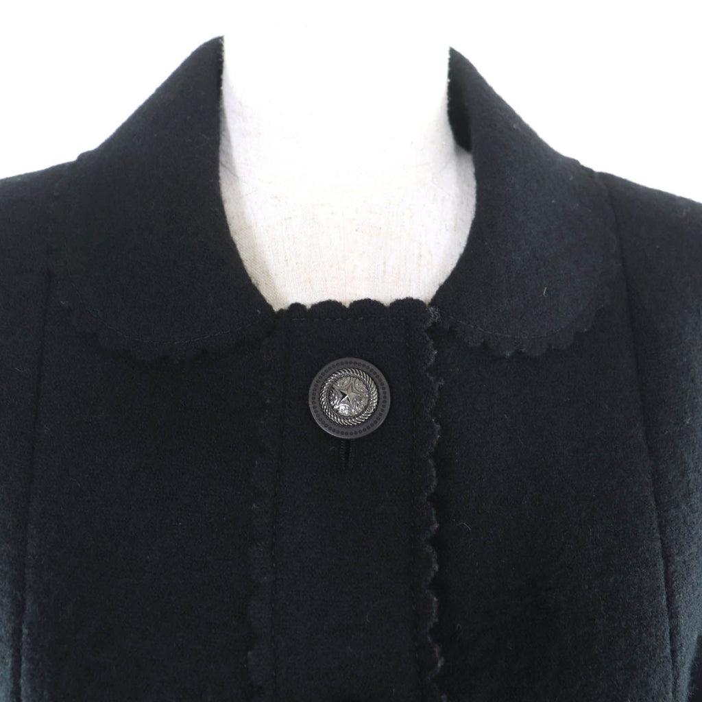 CHANEL 100% Wool Dallas Button Design Jacket Black P49405 Size 36