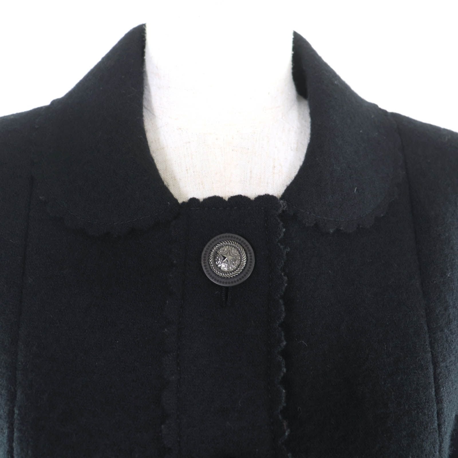 CHANEL 100% Wool Dallas Button Design Jacket Black P49405 Size 36