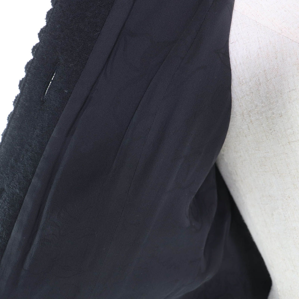 CHANEL 100% Wool Dallas Button Design Jacket Black P49405 Size 36