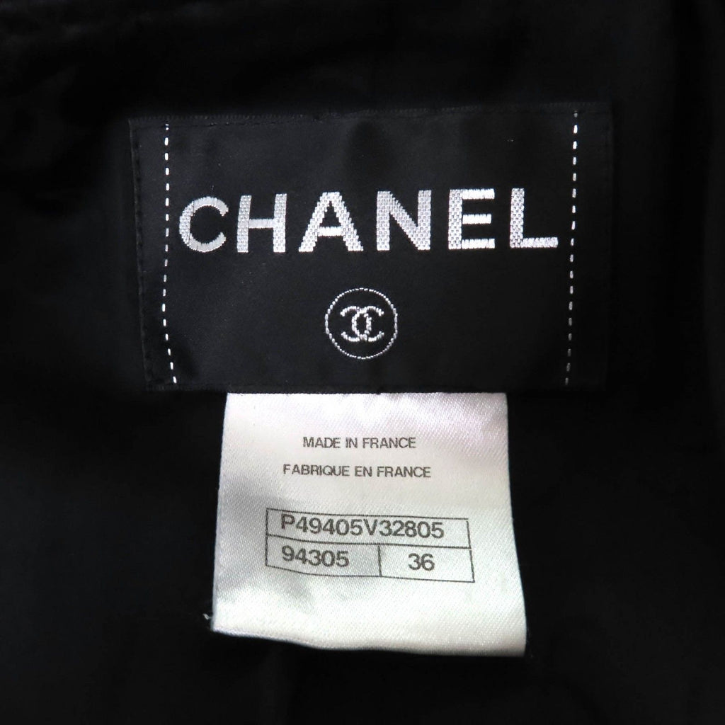 CHANEL 100% Wool Dallas Button Design Jacket Black P49405 Size 36