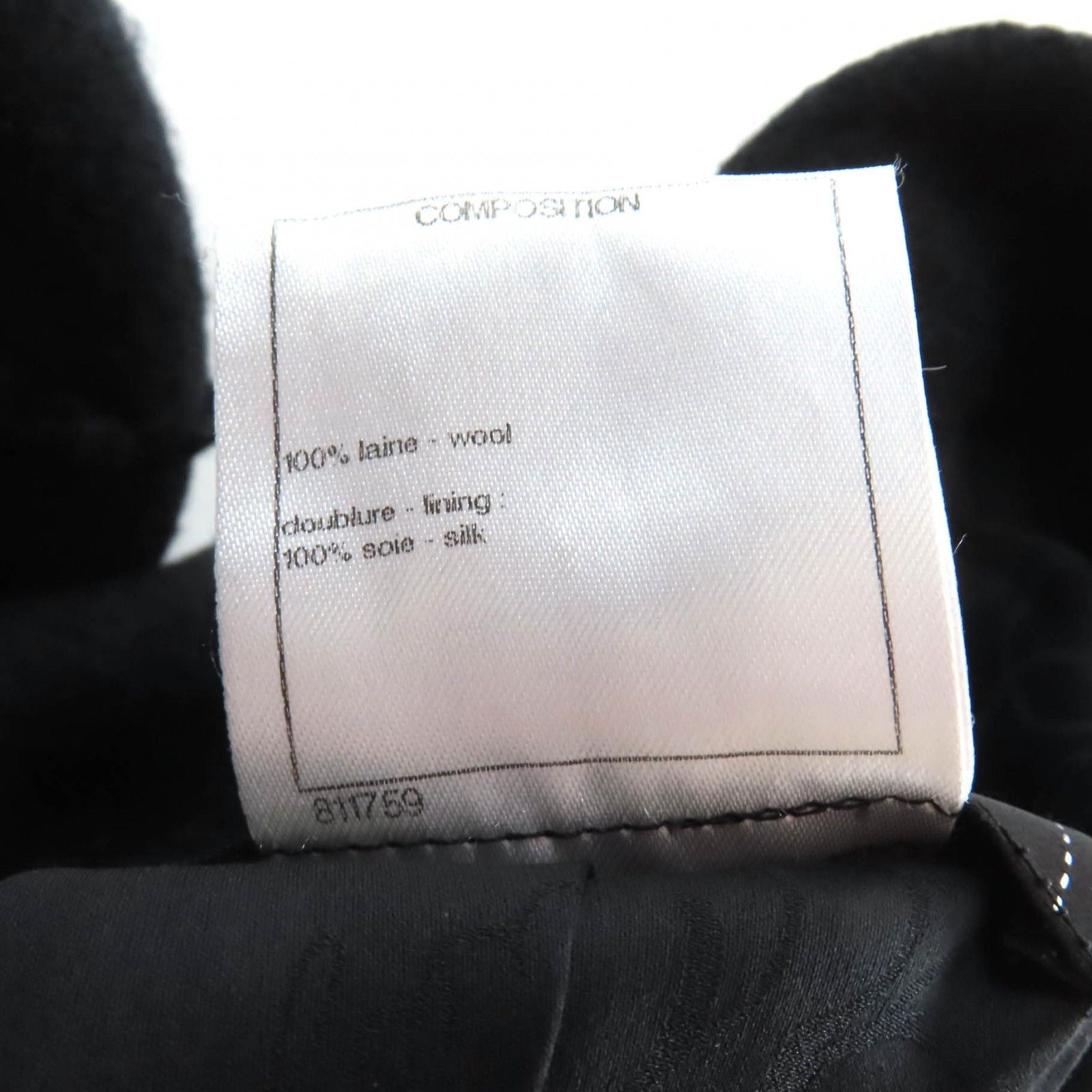 CHANEL 100% Wool Dallas Button Design Jacket Black P49405 Size 36