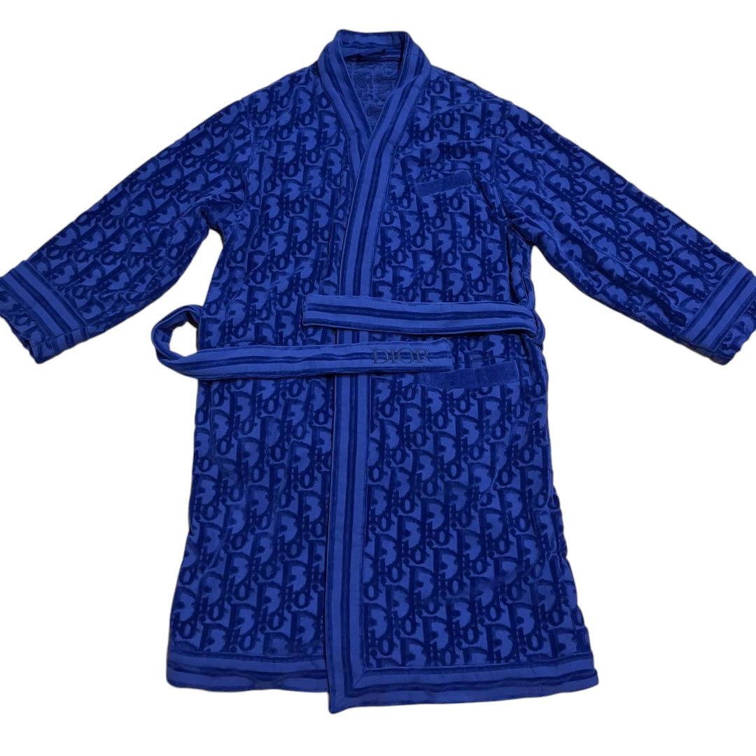Dior Oblique Bathrobe Gown  / Beach Robe in Blue — Kim Jones
