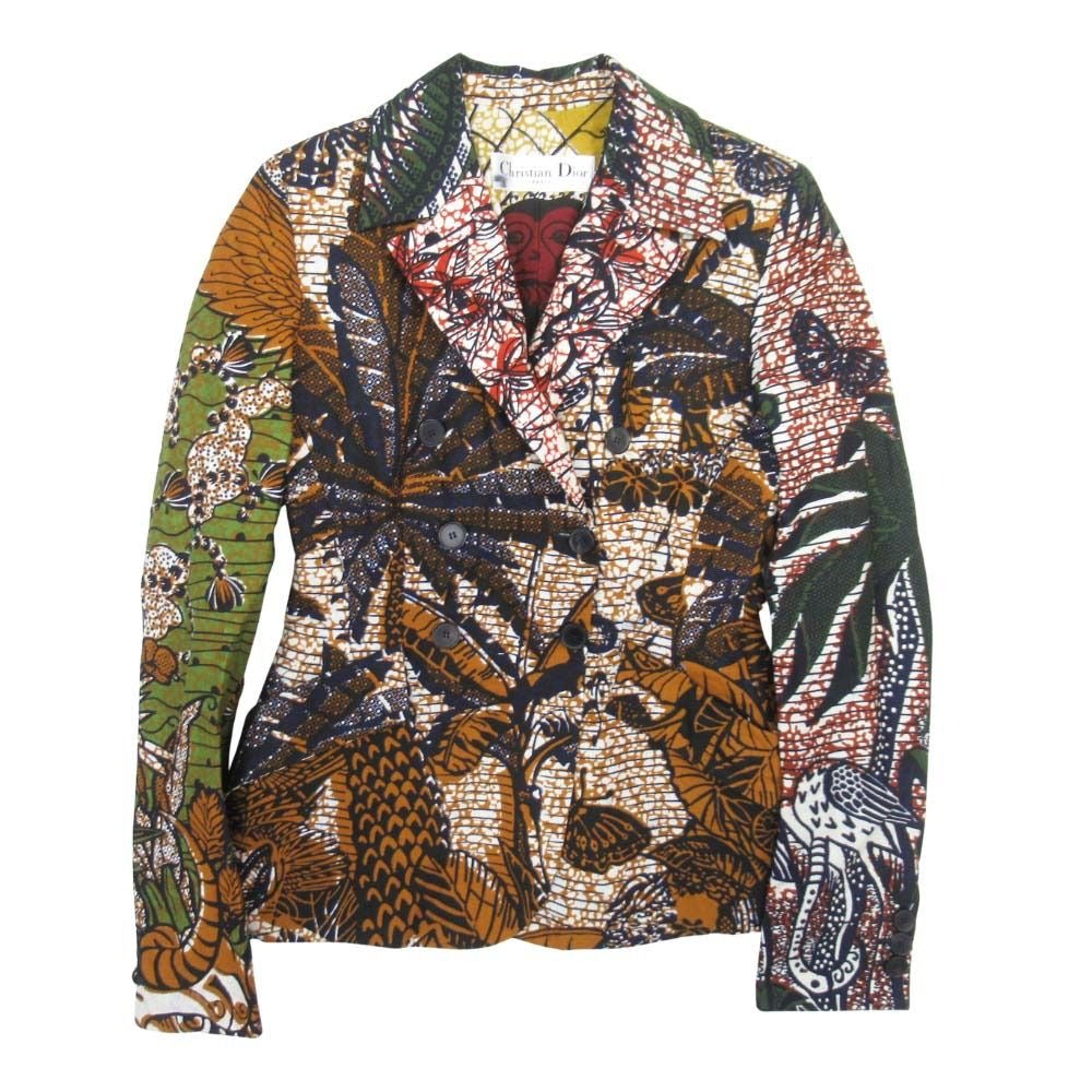 Christian Dior 20SS LA TEMPERANCE All-Over Print Double Breasted Blazer Multicolor Size 36