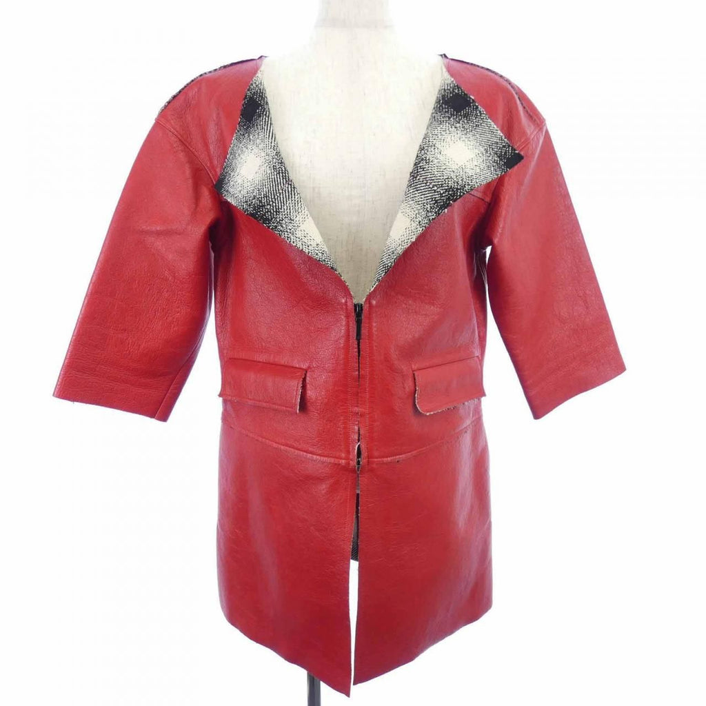 CHANEL Leather Coat P45898C00209 Size 34