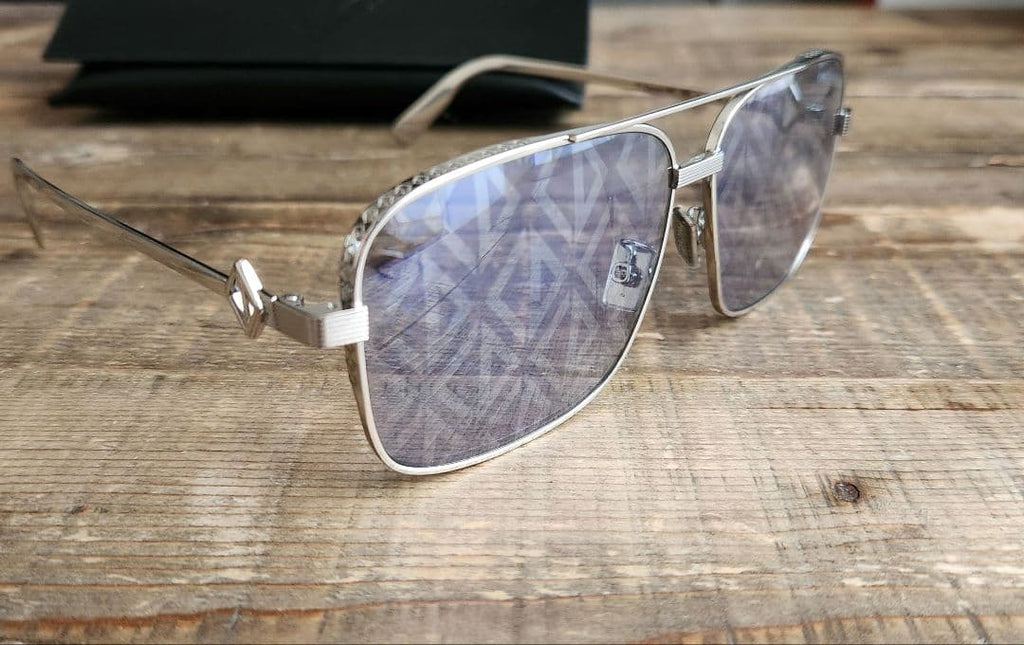Dior Homme CD Diamond S9U S9F Sunglasses Teardrop Eyewear Silver Men
