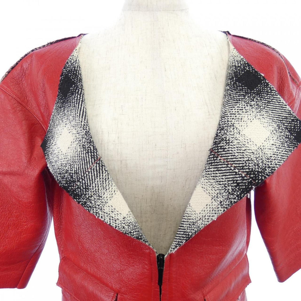CHANEL Leather Coat P45898C00209 Size 34