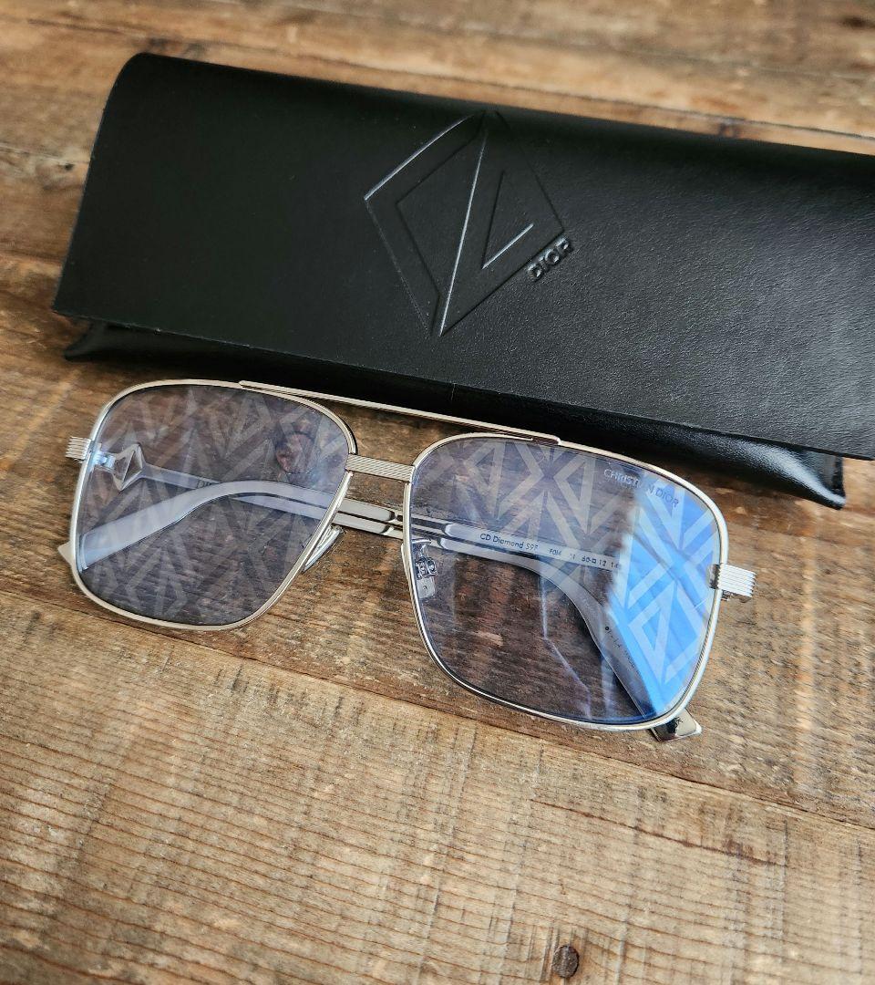 Dior Homme CD Diamond S9U S9F Sunglasses Teardrop Eyewear Silver Men