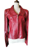 CHANEL Leather Jacket Size 38 Red