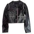 CHANEL Calfskin Leather Jacket P70717C00318 Size 34 Black